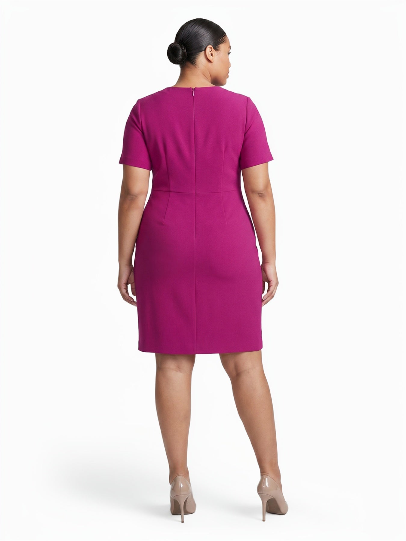 Plus Tie Neck Sheath Dress