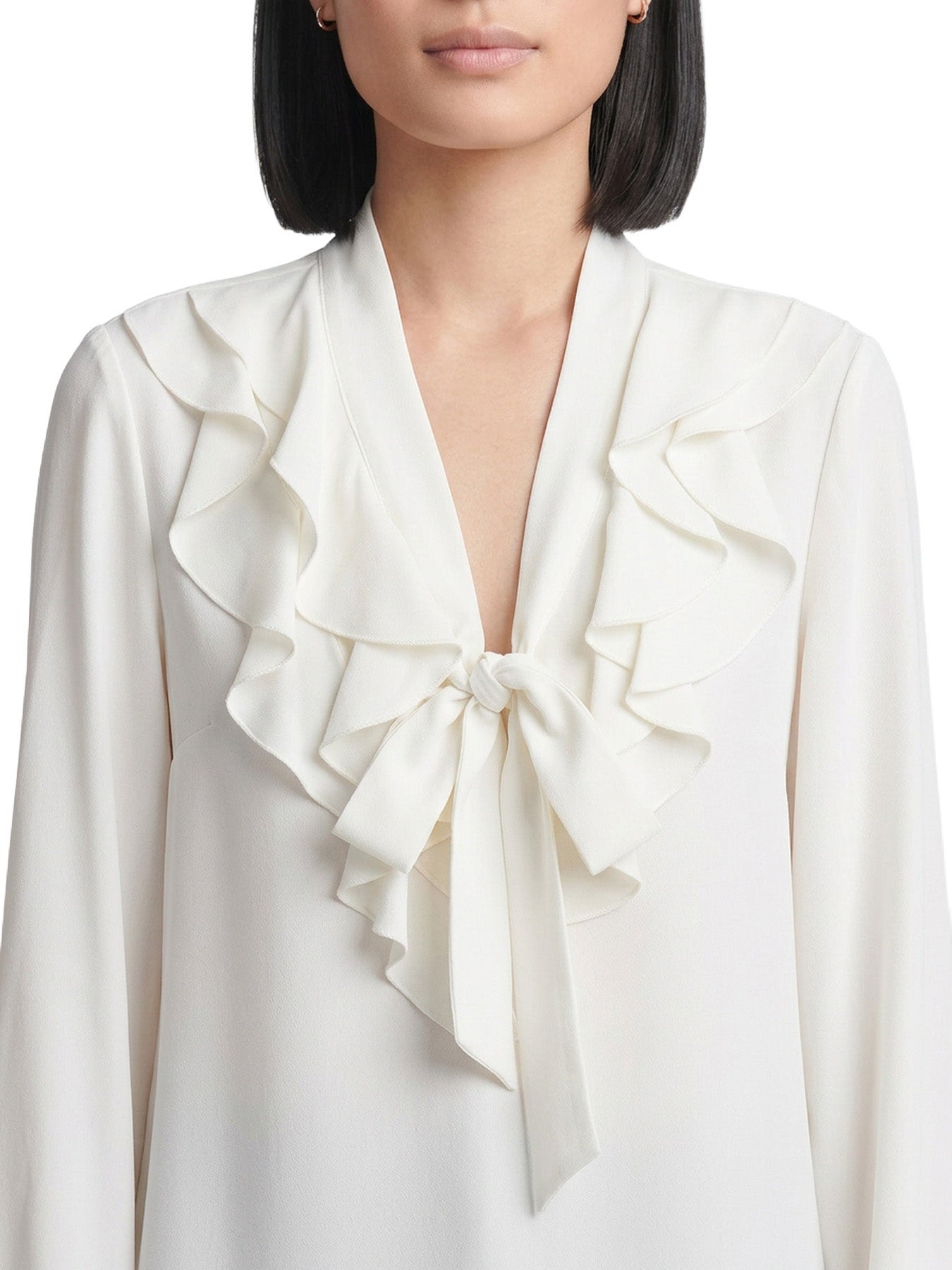 Ruffle Tie Neck Blouse