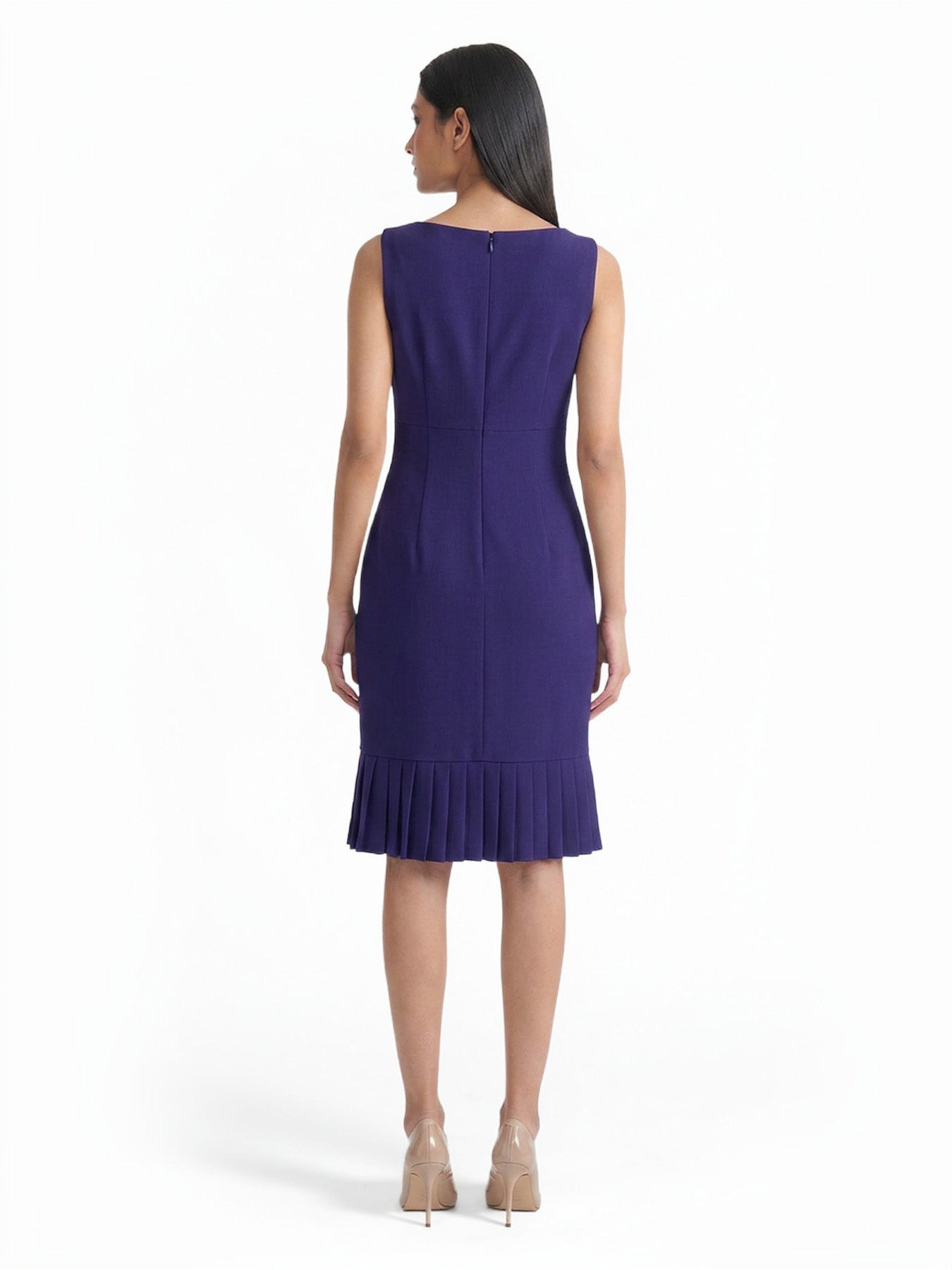 Kasper Women's Sleeveless Sheath Dress with Pleats, 12