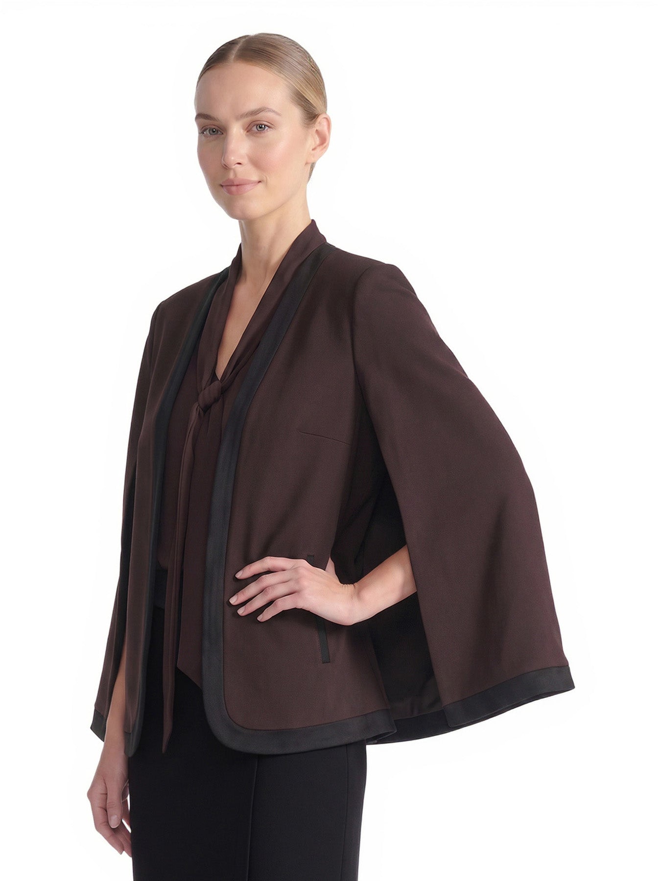 Mixed Media Open Front Cape
