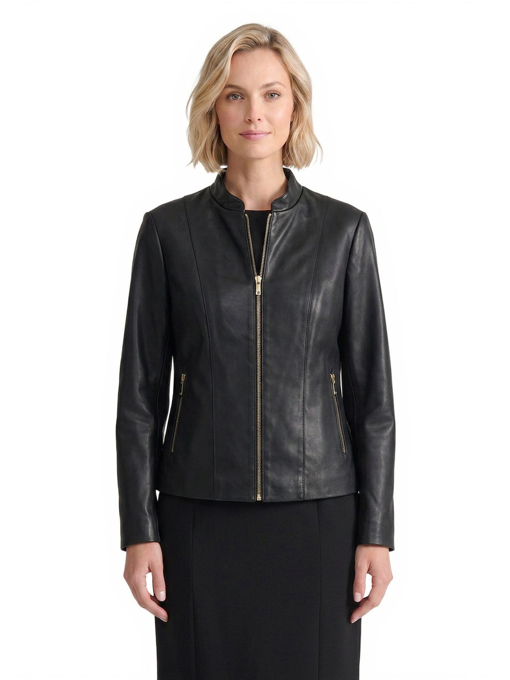 Ladyプワゾン Vegan Leather Moto Jacket