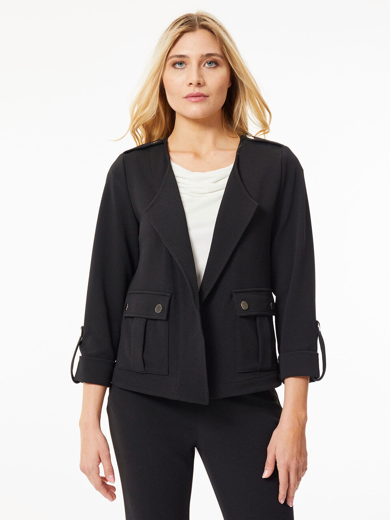 Black Knit Jacket - Women's Blazer with Pockets | Kasper