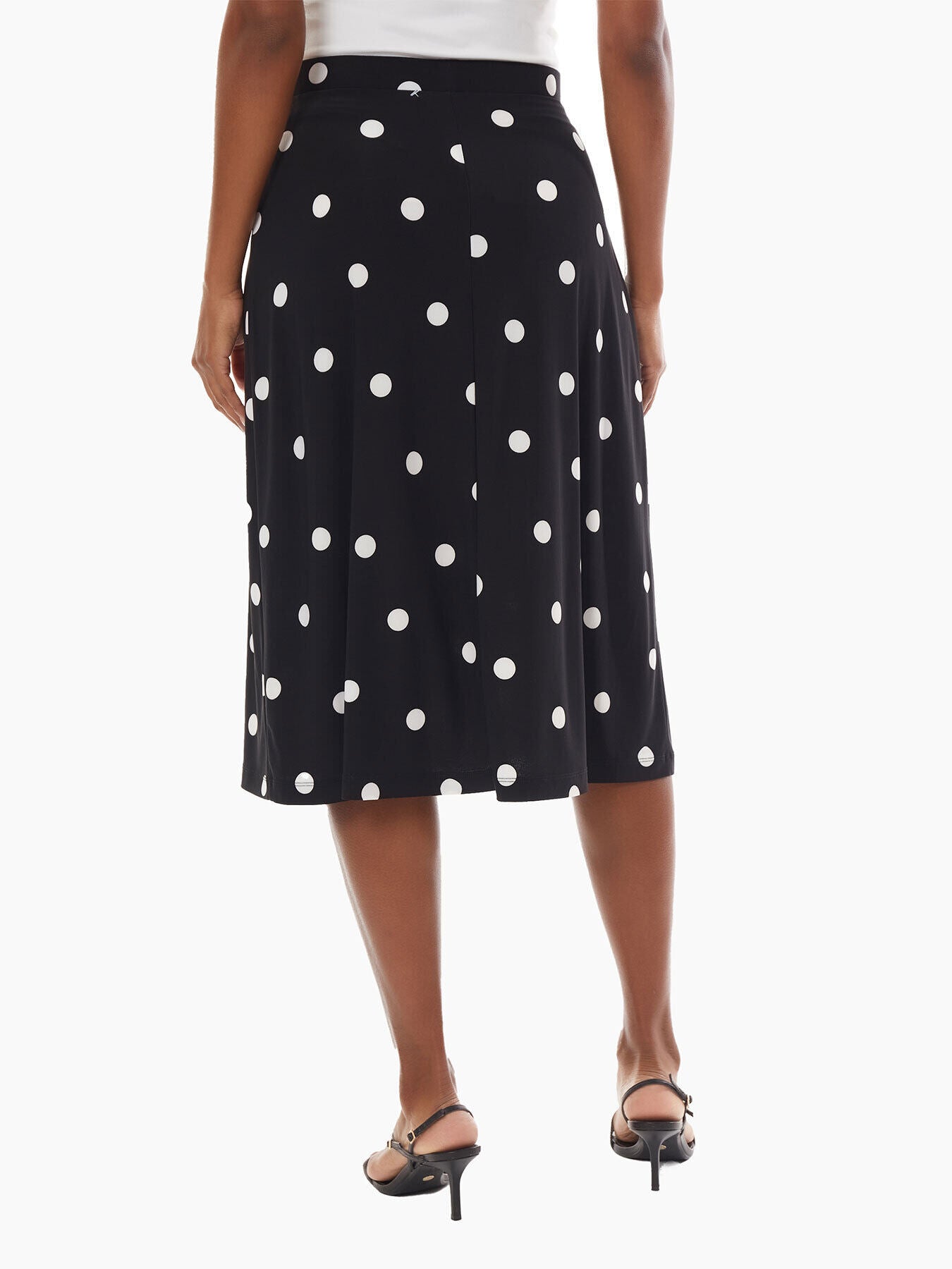 Polka Dot Midi Skirt - Plus Size A-Line Skirt | Kasper