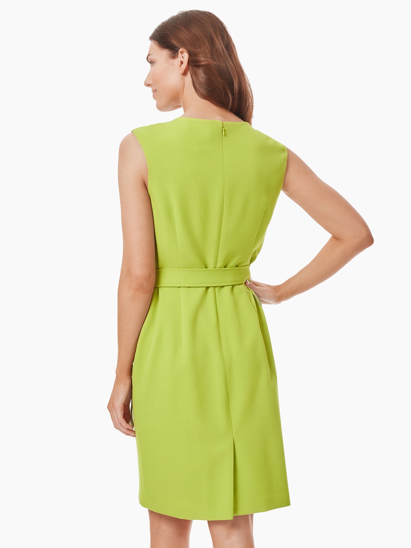 Plus Size Cap Sleeve Stretch Crepe TieWaist Dress